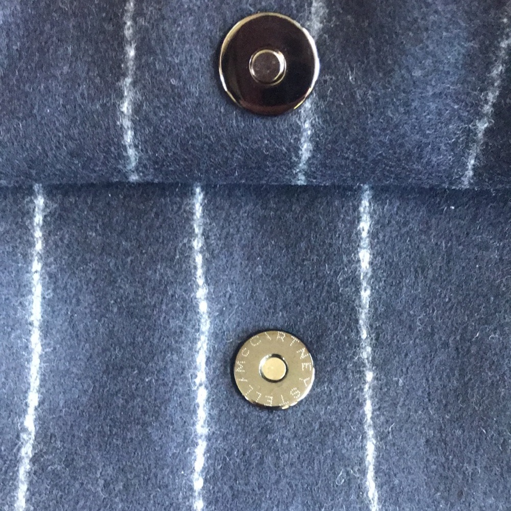 Stella McCartney Falabella Pinstripe Fold-Over Tote - Picture 10 of 14